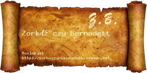 Zorkóczy Bernadett névjegykártya