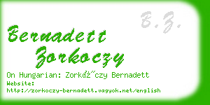 bernadett zorkoczy business card